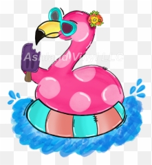 Flamingo Pool Float Htv Transfers Png