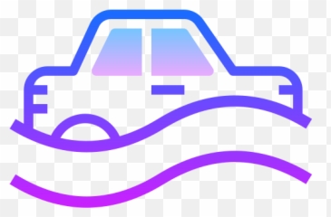 Flood Car Icon In Gradient Line Style - Language png