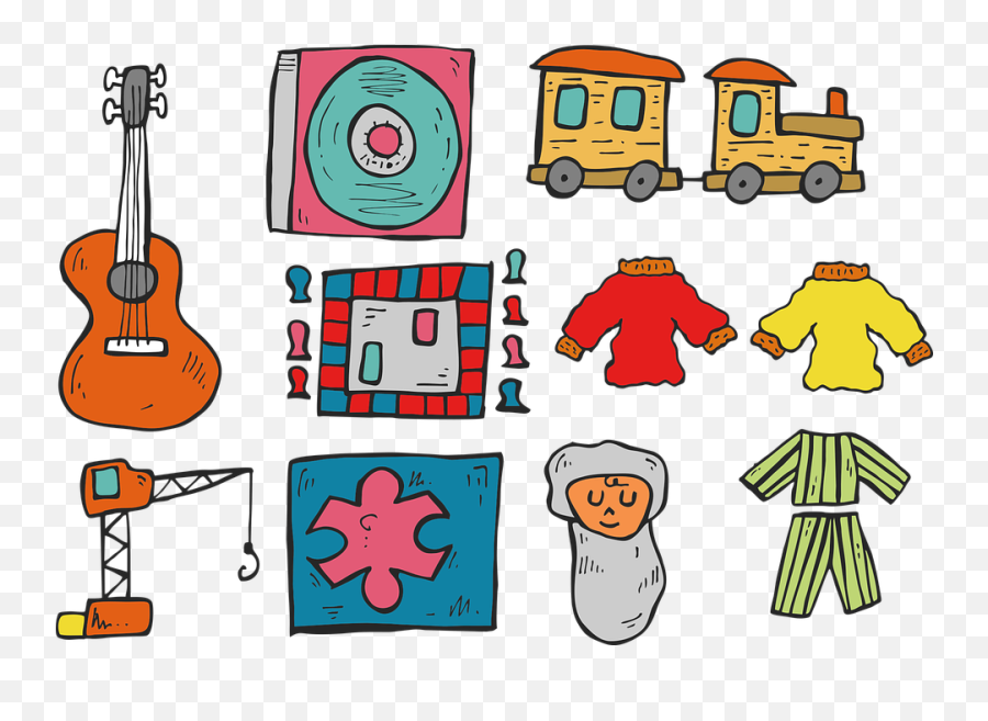 Free Photo Baby Icon Sweater Guitar Train Puzzle Game Kids - Vector Graphics Png,Icon Guitars