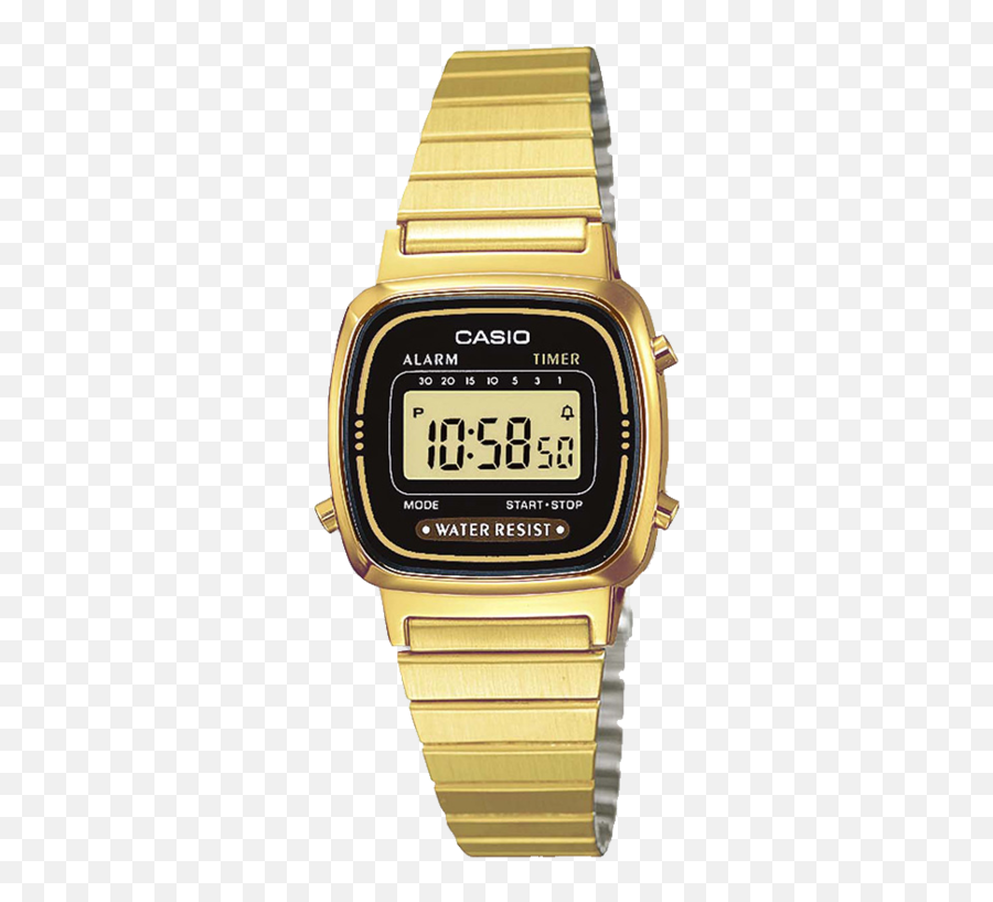 La670wga - 1df Casio Gold U0026 Black Ladies Digital Watch Casio Gold Watch With Diamonds Png,Watch Transparent Background