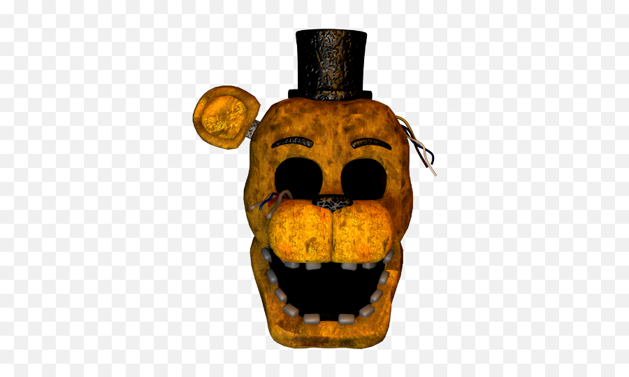 Freetoedit Withered Golden Freddy Head - Fnaf 2 Golden Freddy Head Png,Head Png
