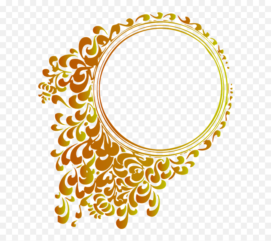 Frame Circle Ring Decoration Baroque - Vector Gold Frame Png,Orange Circle Png