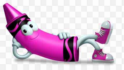 Download Hd Pink Crayon Lounging - Pink Crayon Transparent Crayola Clip Art Png,Crayola Png