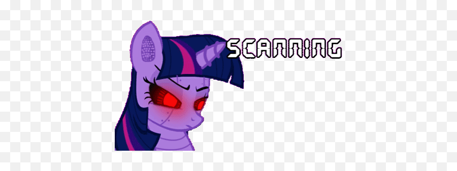 Ponies Sticker Gif Gfycat - Robot Scanning Gif Cartoon Png,Twilight Sparkle Transparent
