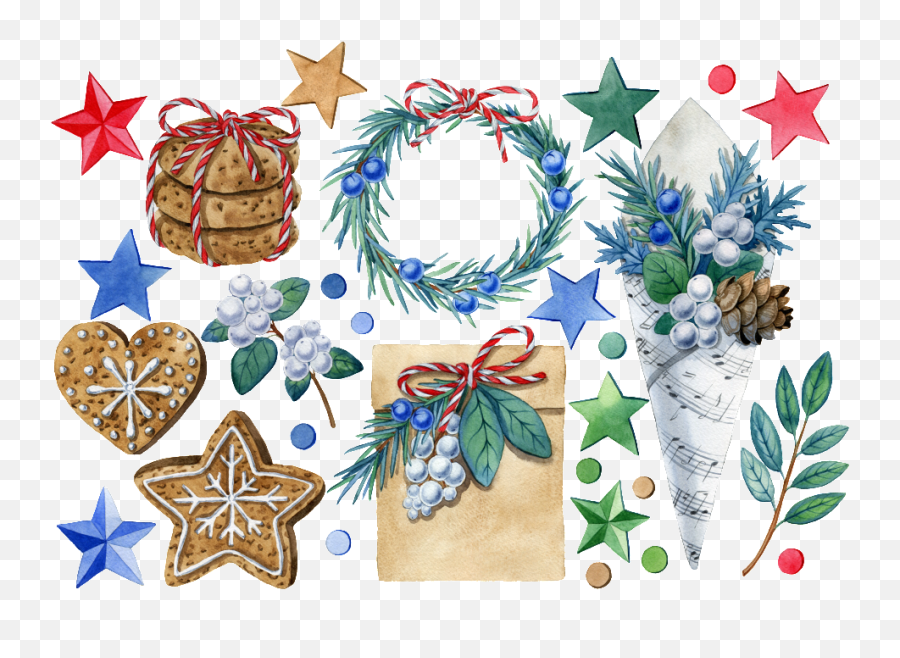 Download Blue Christmas Decorations Png Transparent - Clip Art,Christmas Decorations Png