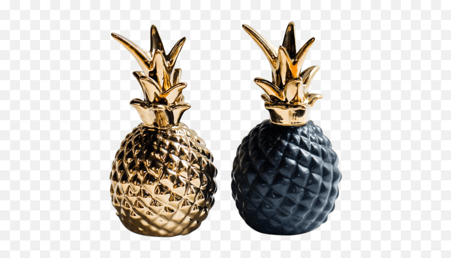 Goldwhiteblack Hand - Painted Ornamental Pineapple Ananas Png,Pineapples Png