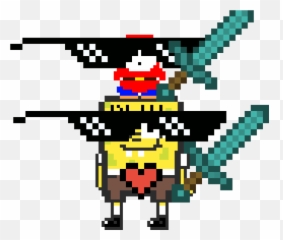 Download Hd Thug Shy Guythug Spongebob - Espada De Minecraft Diamond Sword Png,Thug Glasses Png