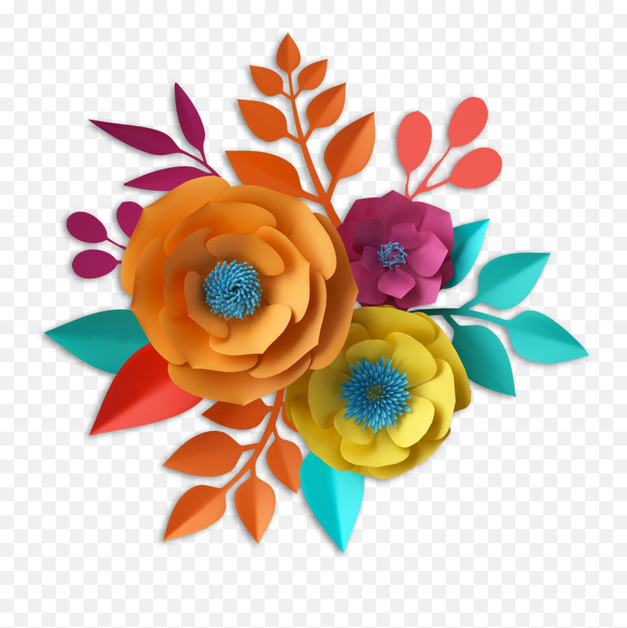 Paper Flowers Transparent Png - Good Morning Pooja Ji,Mexican Flowers Png