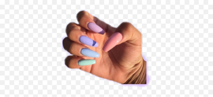 Nails Nail Png Pngs Sticker - Acrylic Nails With Different Colors,Nail Png