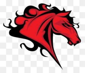 Printed Vinyl Red Horse Head Stickers Factory - Png