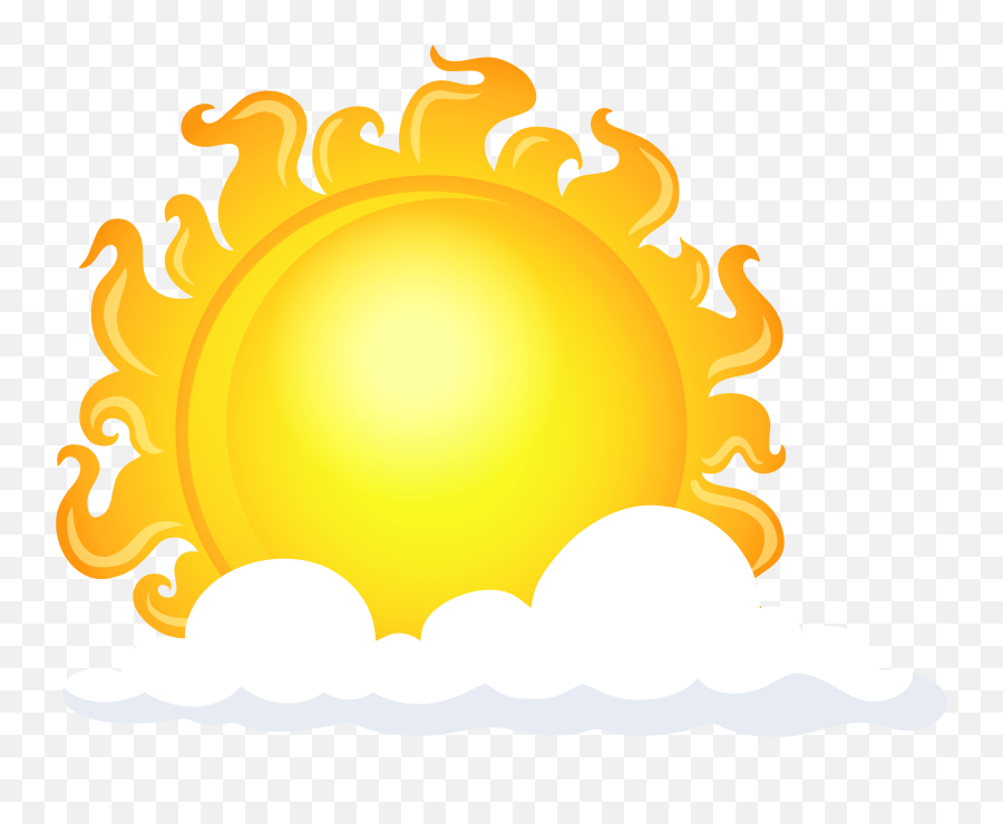 Sun With Clouds Transparent Clipart - Full Size Clipart Sun With Clouds Transparent Png,Sun Transparent Clipart