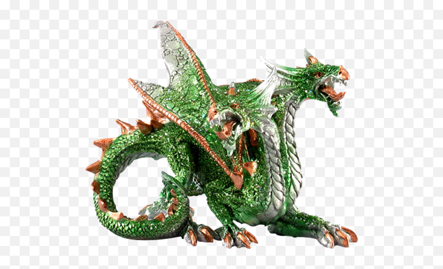 Download Hd Two - Headed Green Dragon Statue Dragon Dragon Png,Green Dragon Png