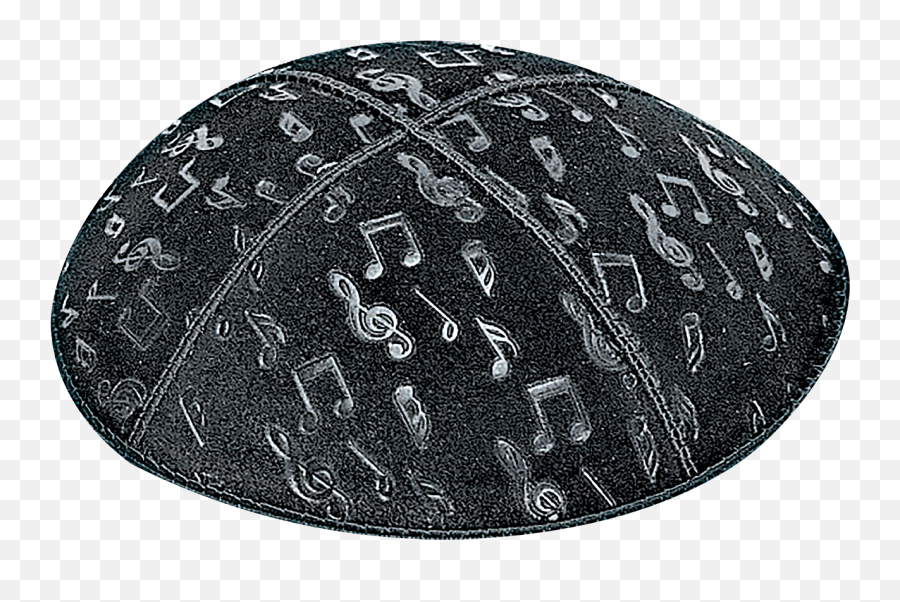 Suede Embossed Musical Notes Kippot - Toque Png,Music Notes Logo