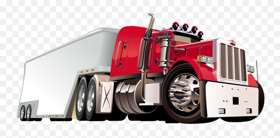Car Christmas Truck Illustration - Cartoon Semi Truck Png,Red Truck Png