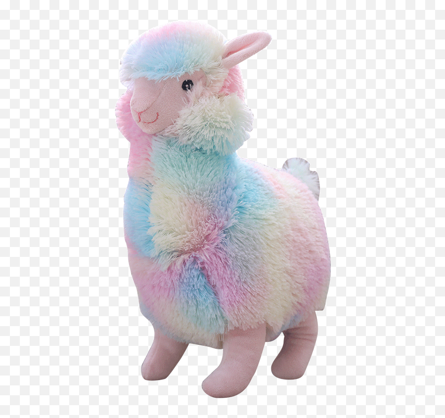 Toy Doll Rainbow Lovely Alpaca Llama - Rainbow Llama Plush Png,Llama Transparent