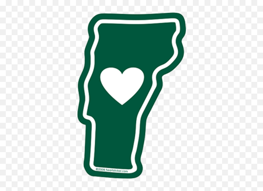 Heart In Vermont Vt Stickerall - Weather High Quality Green Outline Of Vermont State Png,Heart Outline Png