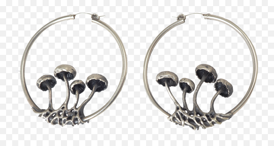 Medium Mushroom Hoop Earrings Png