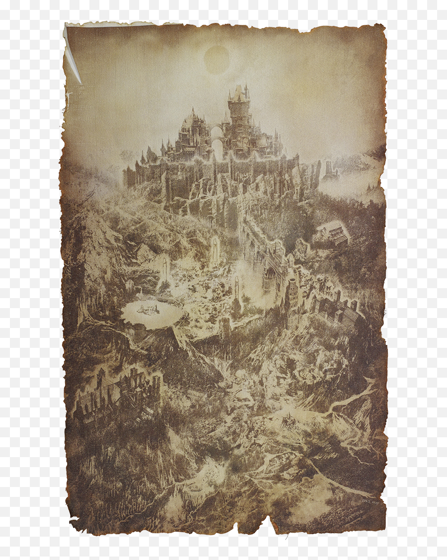 Dark Souls Iii Cloth Map Bandai Namco Epic Store - Dark Souls 3 World Map Png,Dark Souls Png