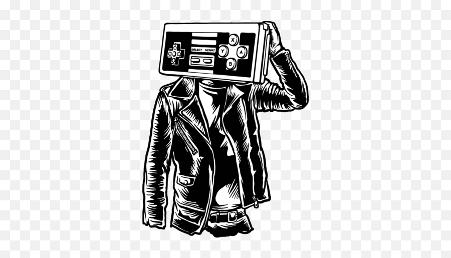 Nes Controller Head Surreal T - Shirt Black And White Retro Gaming Png,Nes Controller Icon