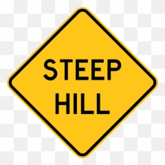 Steep Hill Warning Trail Sign - Language png