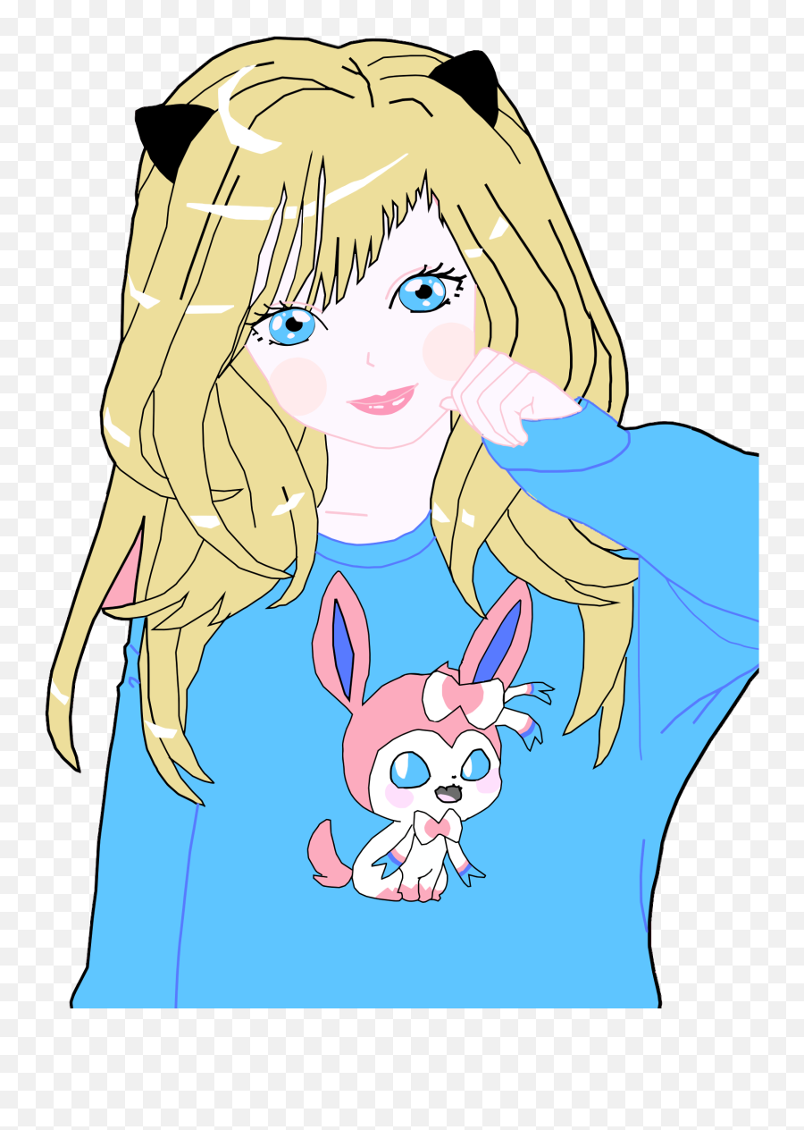 Design Of Blonde Anime Cat Girl Png - Clip Art Girl Anime,Anime Cat Png
