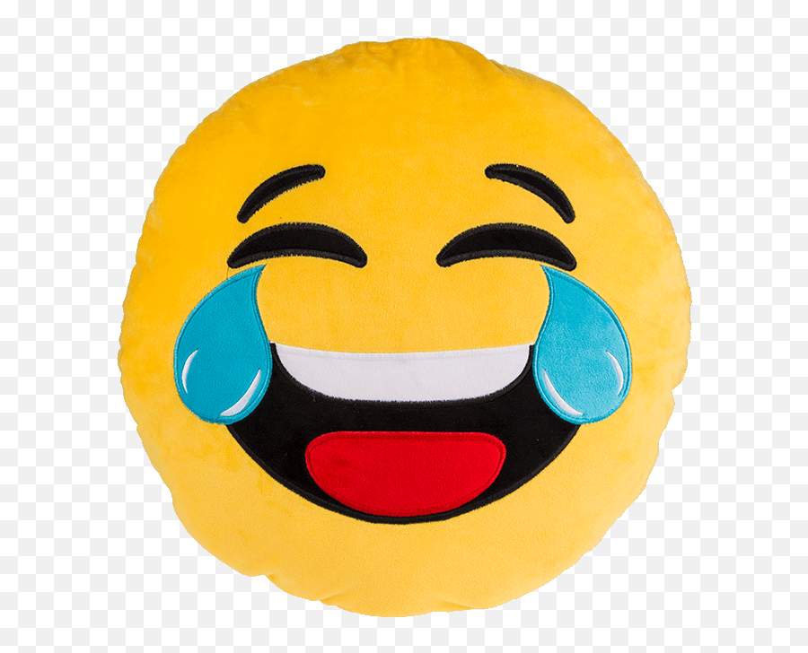 Download Plush Pillow Emoji Laugh - Laughing Emoticon Soft Emoji Cushion Png,Laugh Emoji Png