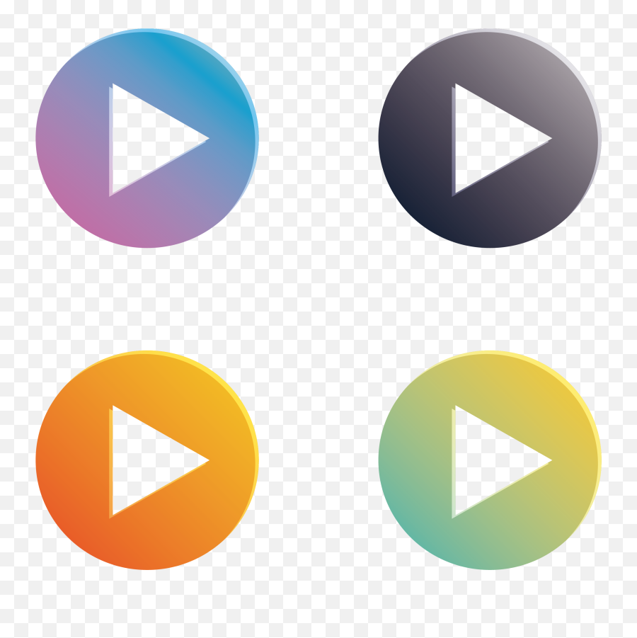 Gradient Button Png Pic Arts - Play Button Png Colors,Gradient Circle Png