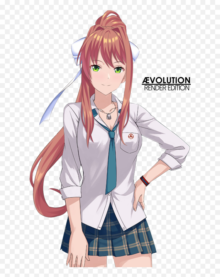 Download Just Monika Png Graphic Black - Short Haired Anime Girls,Monika Png