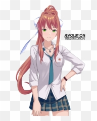 Download Just Monika Png Graphic Black - Short Haired Anime Girls,Monika Png