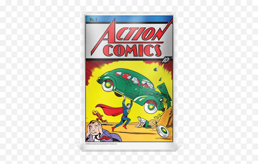 Action Comics 1 35g Pure Silver Foil New Zealand Mint - Superman First Appearance In Action Comic Png,Cartoon Book Png