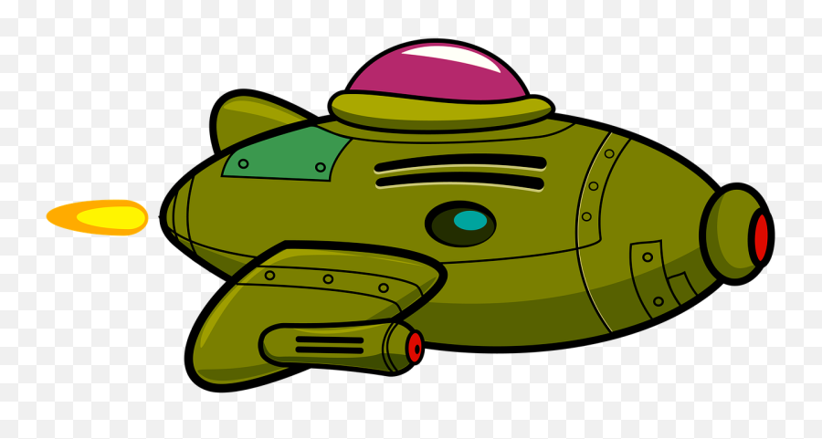 Spaceship Cartoon Plane - Space Ship Clipart Png,Cartoon Plane Png