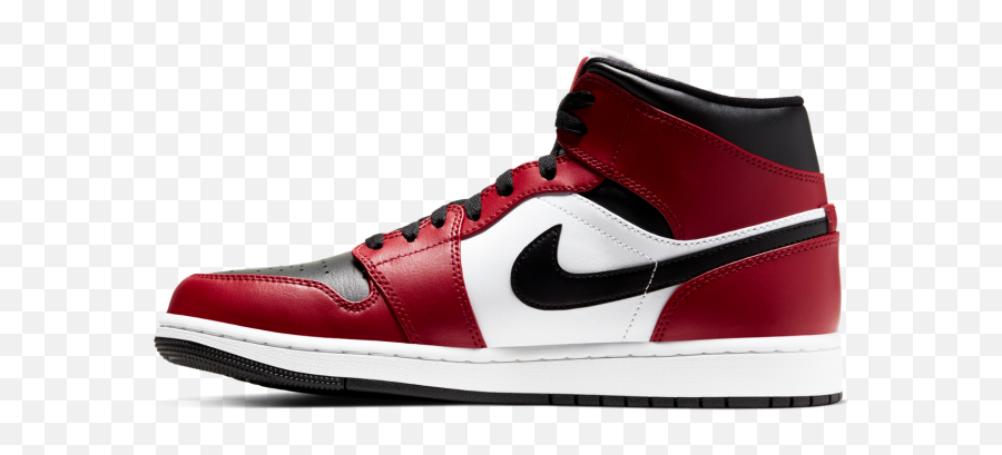 Shoes Men - Nike Air Jordan 1 Mid 554724069 Red Shop Nike Air Jordan 1 Mid Chicago Black Toe Png,Air Jordan Logo Png
