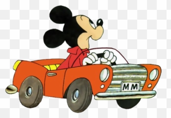 Download Mickey Mouse Clipart - Car Driving Cartoon png