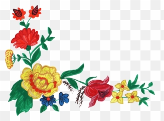 5 Watercolor Flower Corner Png Transparent Vol 2 - Flower Images Png Hd,Watercolor Flowers Transparent Background