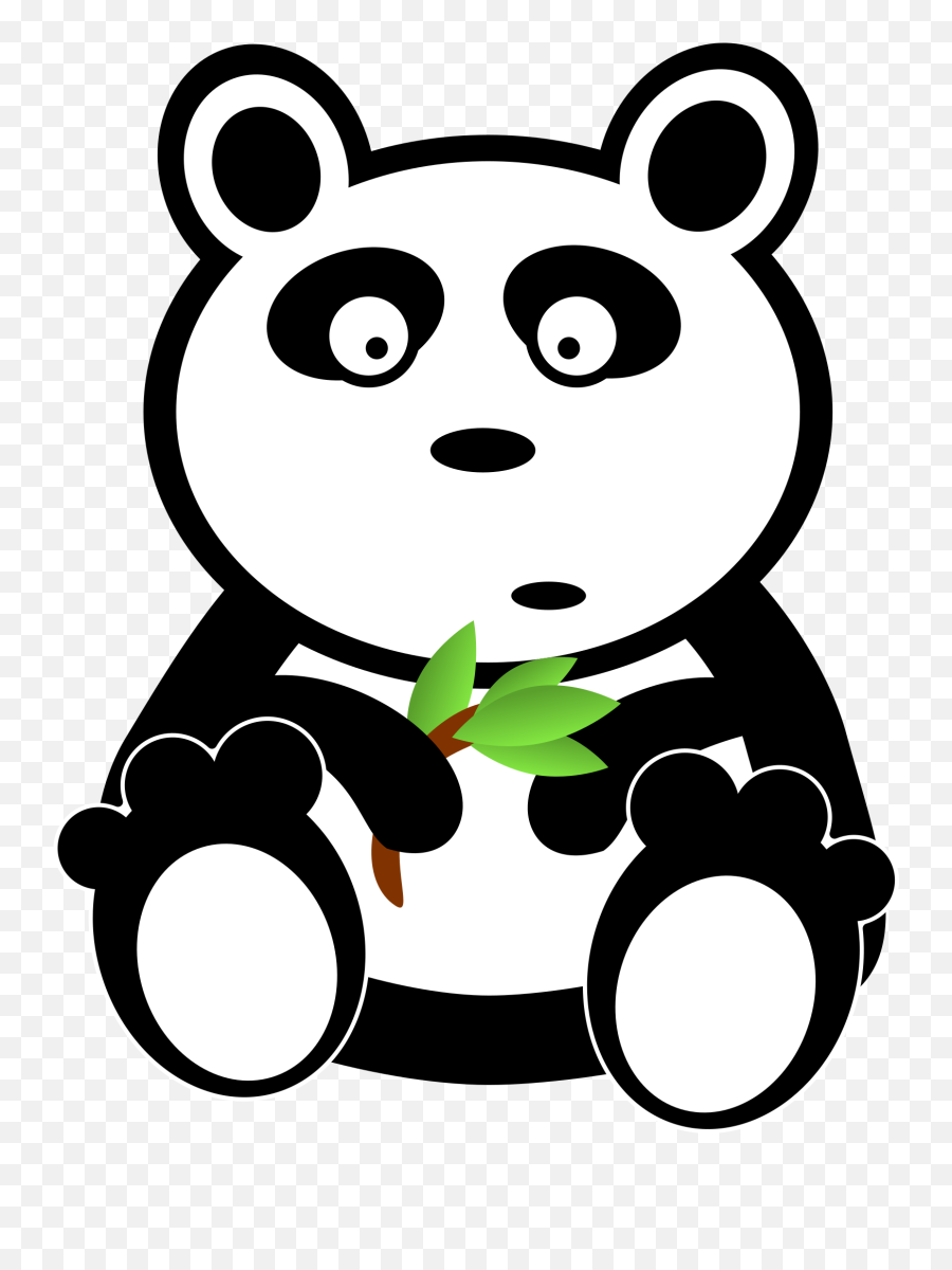 Panda With Bamboo Leaves Png Clip Arts For Web - Clip Arts Clipart Black And White Panda,Panda Png