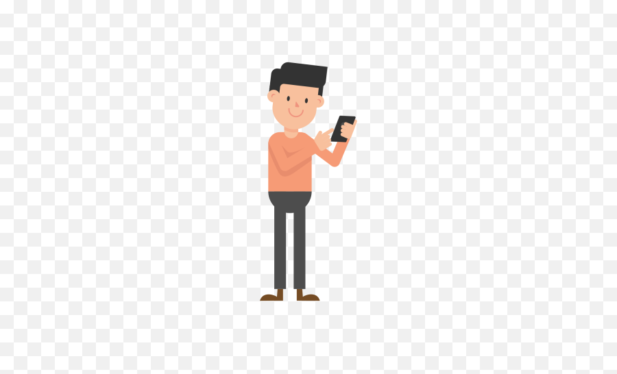 Animated Person Looking - Man With Phone Vector Png,Person Looking Png