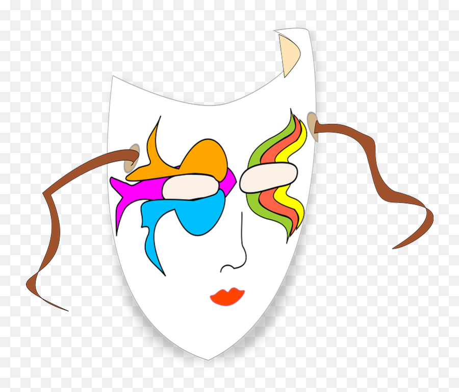 Colorful Old Style Theater Mask Clipart Free Download - Mascaras De Carnaval Para Niños Png,Theater Mask Png
