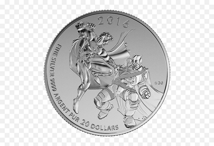 20 Pure Silver Coin For - Batman V Superman Dawn Of Batman V Superman Canadian Coin Png,Batman And Superman Logo