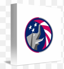Republican Elephant Mascot Usa Flag Circle Retro By Aloysius Patrimonio - Horizontal Png,American Flag Circle Png
