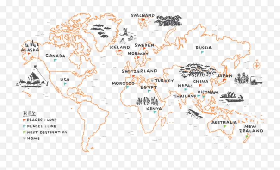 Download Kat Marshello Bizarre Journeys Travel World Map - Blank Png World Map,Blank World Map Png