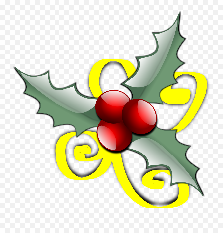 Painted Christmas Decoration With Holly - Bola De Natal Com Folhas Png,Holly Leaves Png
