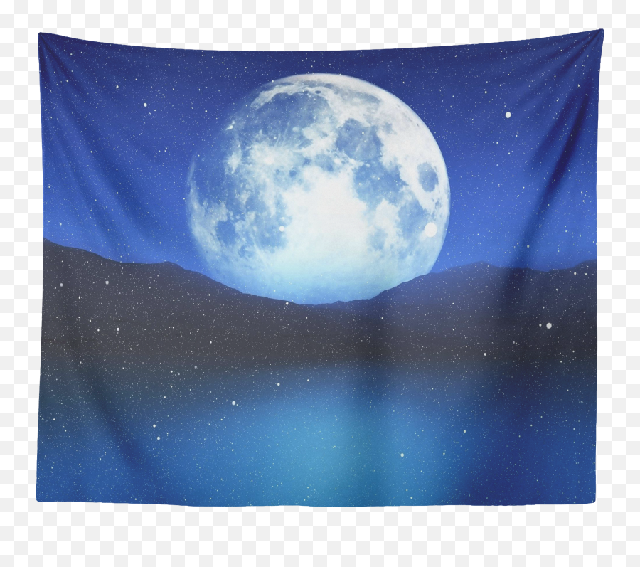 Moon Space Tapestry Stars Art Night Sky Planet Blue Lake Constellation Universe Full Photo Wall Hanging Decor Png