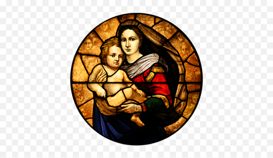 Marian Devotions - Mary Catholic Round Stained Glass Png,Mary Mother Of The Church Icon