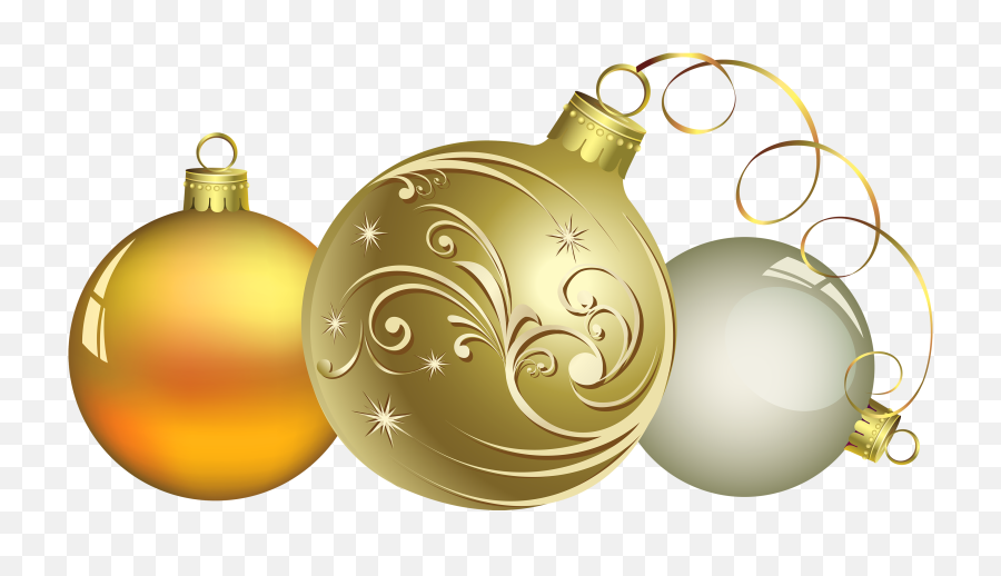 Download Christmas Ball Decor Png Clipart - Transparent Gold Christmas Ornaments Png Transparent,Ornaments Png