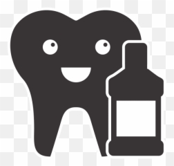 Tooth And Mouthwash Icon - Happy png