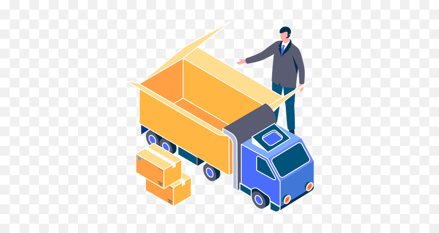 Cargo Container Loading Icon - Download In Isometric Style Deliveryman Png,Harbor Freight Icon Tool Boxes