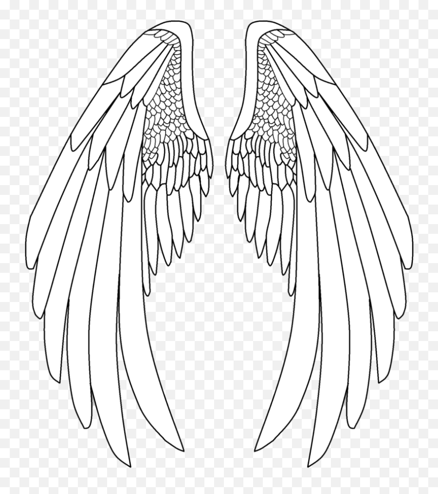Wing Clipart Template Transparent Free For - Drawing Pencil Angel Wings Png,Angel Wings Transparent Background