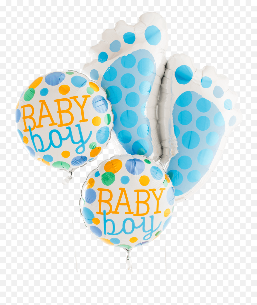 Baby Feet Blue Foil Balloon Bouquet - Balloon Png,Baby Feet Png
