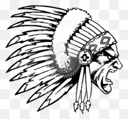Png Freeuse Indian Headdress Drawing - Side View Drawing Of Indian Skull With Full Headdress,Headdress Png