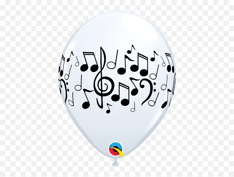 Music Notes White 11 Balloons - Palloncini Con Note Musicali Png,White Music Notes Png